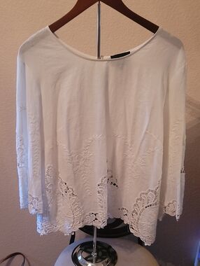Womens White Embroidered Blouse